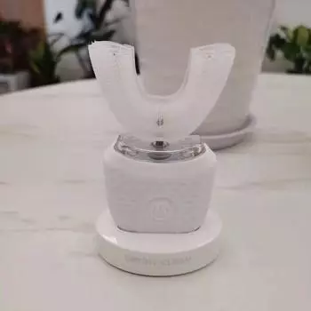 Электрическая зубная щетка U-типа для чистки зубов на 360 ° Автоматическая интеллектуальная ультразвуковая зубная щетка 3 режима USB-зарядка IPX7 Водонепроницаемый для взрослых / детей Child-2~7years old розовый