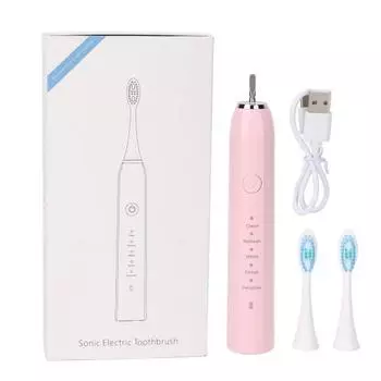 Электрическая зубная щетка, водонепроницаемая зарядка через USB, 5 режимов, безопасная, надежная, бесшумная звуковая зубная щетка из АБС-пластика для домашних путешествий