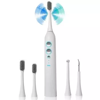 Электрическая зубная щетка Зубная щетка Электрическая звуковая зубная щетка 3 в 1 Многофункциональная 4 режима Быстрая зарядка струйная мойка межзубных промежутков с зубной нитью