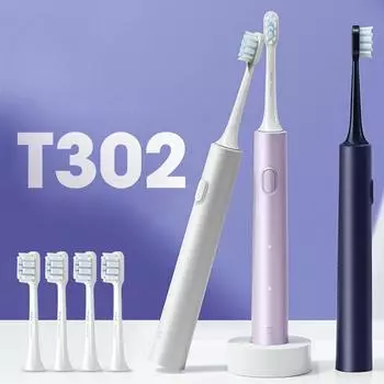 Электрическая звуковая зубная щетка T302 USB зарядка перезаряжаемая для взрослых водонепроницаемая электронная отбеливающая зубная щетка