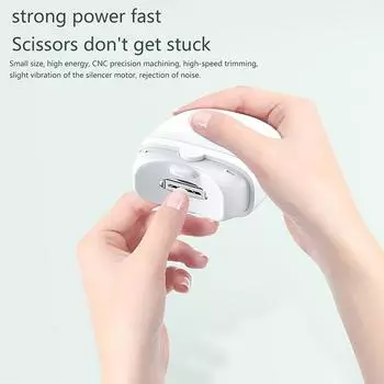 Электрические автоматические кусачки для ногтей для взрослых, детские ножницы для педикюра, ножницы для ногтей, контейнер для мусора, защита от брызг, маникюр зелёный