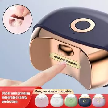 Электрические автоматические кусачки для ногтей для взрослых, детские ножницы для педикюра, ножницы для ногтей, контейнер для мусора, защита от брызг, маникюр синий