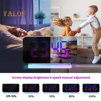 Электрические часы с функцией автоматического затемнения и повтора сигнала Большой экран, легко читаемый Большой светодиодный современный декоративный маленький настольный часы слоновая кость