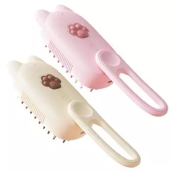 Электрические чистящие щетки для кошек с распылителем для удаления спутанных распущенных волос розовый