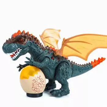 Электрические детские прогулочные фигурки динозавров T-Rex, игрушки со световыми звуковыми подарками жёлтый