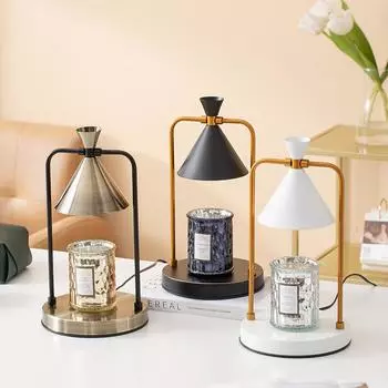 Электрические грелка для свечей Лампа для Yankee Candle Metal Oil Burner Ароматерапевтические лампы Рождественский подарок Настольная лампа для домашнего офиса EU Plug (No Candle) чёрный