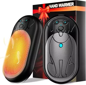 Электрические грелки для рук, перезаряжаемые, 2 шт., 3000 мАч*2, портативный обогреватель на батарейках, подарки для мужчин и женщин на Рождество, кемпинг на открытом воздухе, охота чёрный