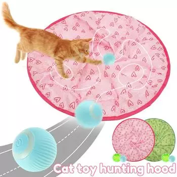 Электрические игрушки для кошек с USB-разъемом, имитирующие интерактивную охотничью игрушку, набор мячей с чехлом для игрушечного мяча, игрушка для избегания препятствий для домашних животных