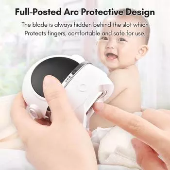 Электрические кусачки для ногтей, автоматические шлифовальные машинки для ногтей для детей и взрослых, портативные мини-маникюрные инструменты для младенцев, детей, взрослых и пожилых людей WHITE белый