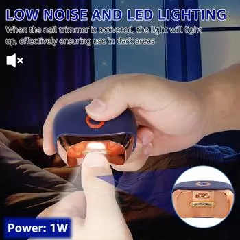 Электрические кусачки для ногтей со светодиодной подсветкой 300 мАч USB перезаряжаемые детские безопасные автоматические триммеры для ногтей портативные мини маникюрные инструменты новые белый