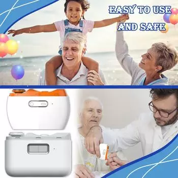 Электрические кусачки для ногтей со светодиодной подсветкой, безопасные, подравнивающие и полирующие, 2-скоростные, портативные для младенцев, взрослых, детей и пожилых людей One Size