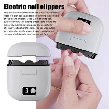 Электрические кусачки для ногтей со светодиодной подсветкой, 3 скорости, аккумуляторный триммер для ногтей для взрослых, детей, пожилых людей, эффективный автоматический кусачки для ногтей с дисплеем, портативный розовый