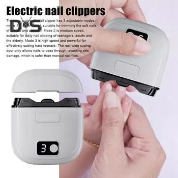 Электрические кусачки для ногтей со светодиодной подсветкой, 3 скорости, аккумуляторный триммер для ногтей для взрослых, детей, пожилых людей, эффективный автоматический кусачки для ногтей с дисплеем, портативный розовый
