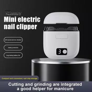Электрические кусачки для ногтей со светодиодной подсветкой, 3 скорости, аккумуляторный триммер для ногтей для взрослых, детей, пожилых людей, эффективный автоматический кусачки для ногтей с дисплеем, портативный белый