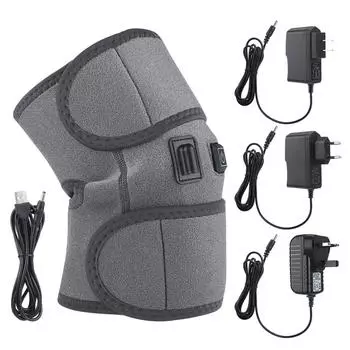 Электрические наколенники с подогревом, поддерживающий артрит, бандаж, Термальный массажер для локтя и колена, подогрев суставов, вибрационный массажер для облегчения боли USB Cable
