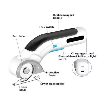 Электрические ножницы 3,7 В, многофункциональный резак для картона с предохранительным замком, простые в использовании беспроводные электрические ножницы для кожи, крафт-бумаги, веревок