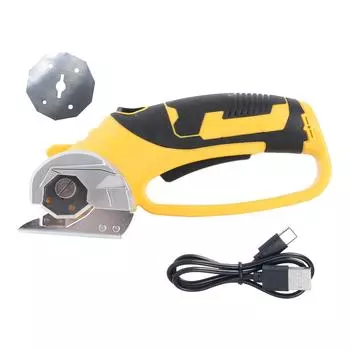 Электрические ножницы, беспроводной резак для ткани, работающий от батареи, ручные ножницы с выключателем безопасности и жёлтый