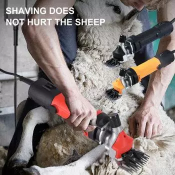 Электрические ножницы для овец 900 Вт Машинка для стрижки овец 6 скоростей Сверхмощное устройство для стрижки скота Устройство для ухода за овцами, лошадьми, большими собаками, густой шерстью животных жёлтый