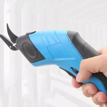 Электрические ножницы для резки ткани, литиевая зарядка, ПВХ, кожа, швейные ножницы, вольфрамовое стальное лезвие, инструмент с двойным лезвием красный