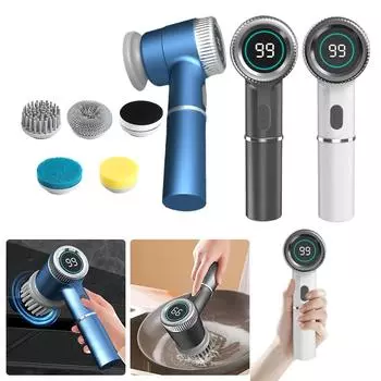 Электрические отжимные скрубберы многофункциональные беспроводные отжимные скрубберы 2000 мАч электрическая щетка для чистки кухни ванной раковины туалета белый