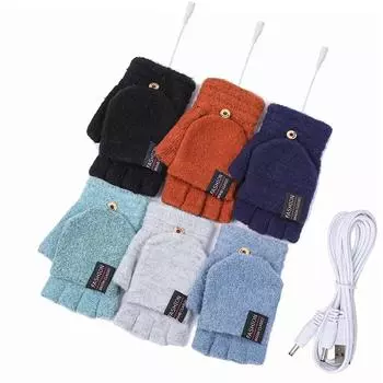 Электрические перчатки с подогревом, грелки для рук, варежки, обогреватель, перезаряжаемый USB, многоразовый, зимний, теплый, для обогрева ноутбука, для женщин и мужчин
