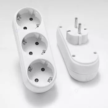 Электрические розетки с удлиненной розеткой ЕС с выключателем, адаптер питания европейского стандарта 16 А 250 В 4,8 мм, немецкий преобразователь вилки питания 3 sockets