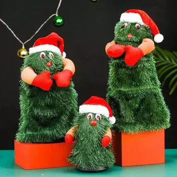 Электрические рождественские плюшевые игрушки, вращающиеся поющие рождественские елки, куклы, танцующий лось для детей, рождественские подарки, рождественские украшения, украшение для гостиной