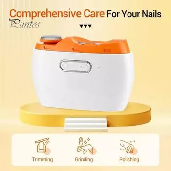 Электрические щипчики для ногтей и полировщик 2 в 1, конструкция с аккумулятором, низкий уровень шума, скрытое лезвие, ящик для хранения обрезков ногтей, портативный триммер для маникюра для детей белый