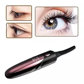 Электрические щипцы для завивки ресниц, перезаряжаемые от USB, электрические щипцы для завивки ресниц с подогревом, долговечные электрические щипцы для завивки ресниц, щипцы для завивки макияжа светло-синий