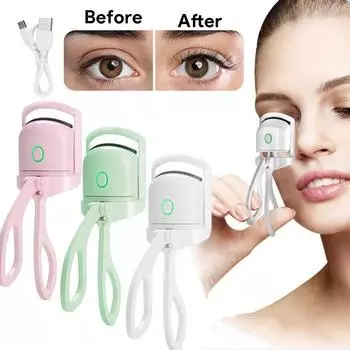 Электрические щипцы для завивки ресниц с подогревом, USB аккумуляторная щипцы для завивки ресниц с расческой белый