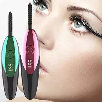Электрические щипцы для завивки ресниц с подогревом, USB перезаряжаемые щипцы для завивки ресниц, быстрый нагрев, щипцы для завивки натуральных ресниц, инструмент для укладки длинных ресниц зелёный