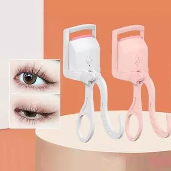 Электрические щипцы для завивки ресниц с подогревом, питание от USB, портативный инструмент для завивки ресниц с быстрым нагревом, принадлежности для макияжа для женщин и девочек, подарок на день рождения розовый
