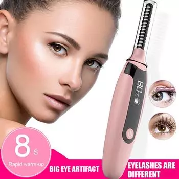 Электрические щипцы для завивки ресниц с подогревом, 48 часов, долговечные щипцы для завивки ресниц с подогревом для макияжа, электрические щипцы для завивки ресниц с подогревом розовый