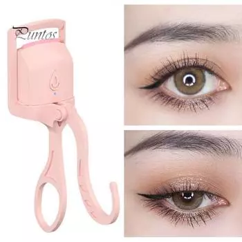 Электрические щипцы для завивки ресниц с подогревом, питание от USB, портативный инструмент для завивки ресниц с быстрым нагревом, принадлежности для макияжа для женщин и девочек, подарок на день рождения розовый