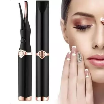 Электрические щипцы для завивки ресниц с подогревом, USB перезаряжаемые электрические щипцы для завивки ресниц, быстрая естественная завивка и долговечность 24 часа чёрный