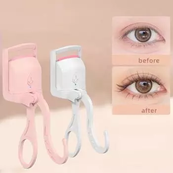 Электрические щипцы для завивки ресниц с подогревом, питание от USB, портативный инструмент для завивки ресниц с быстрым нагревом, принадлежности для макияжа для женщин и девочек, подарок на день рождения розовый