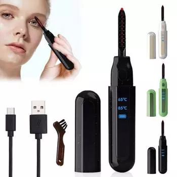 Электрические щипцы для завивки ресниц с подогревом, 2 температурных режима, с возможностью зарядки от USB, портативные, для путешествий, быстросъемные белый