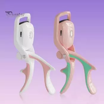 Электрические щипцы для завивки ресниц с подогревом, 3 температурных режима, тип C, перезаряжаемые, портативные, быстро нагревающиеся, женские инструменты для завивки ресниц фиолетовый