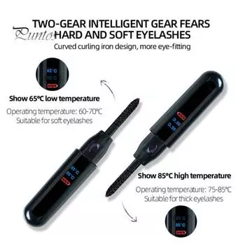 Электрические щипцы для завивки ресниц с подогревом, 2 температурных режима, USB-зарядка, портативные, для путешествий, быстрый нагрев, мини-инструменты для завивки ресниц для женщин чёрный