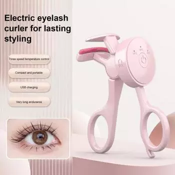 Электрические щипцы для завивки ресниц с подогревом, 3 температурных режима, тип C, перезаряжаемые, портативные, быстро нагревающиеся, женские инструменты для завивки ресниц фиолетовый