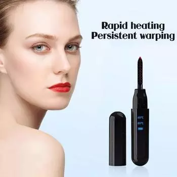 Электрические щипцы для завивки ресниц с подогревом, 2 температурных режима, USB-зарядка, портативные, для путешествий, быстрый нагрев, мини-инструменты для завивки ресниц для женщин чёрный