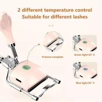 Электрические щипцы для завивки ресниц, тип зарядки, противообжигающий металлический нагрев, 2 передачи, температура, длительный эффект, универсальный инструмент для завивки ресниц белый