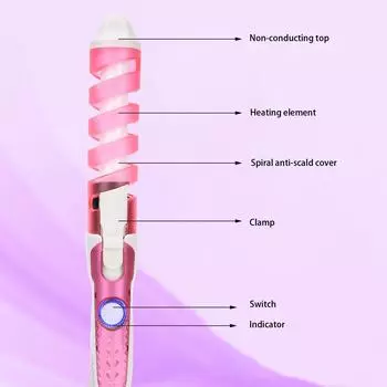 Электрические щипцы для завивки волос Электрическая палочка для завивки волос Спиральные щипцы для завивки волос Щипцы для завивки волос Инструмент для укладки волос Спиральные щипцы для завивки волос 110240 В us