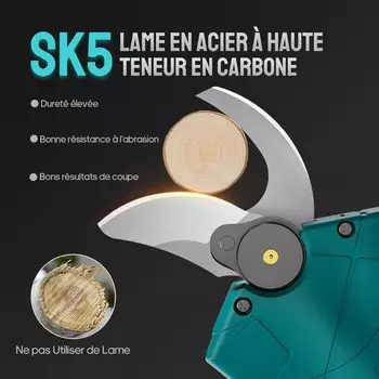 Электрические секаторы 20 В 30 мм(1,2 дюйма) Диаметр резки Аккумуляторный секатор для деревьев Heavy Duty с 2* EU Plug синий