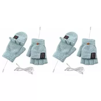 Электрические термоперчатки с регулируемой температурой зимние грелки для рук (зеленый)