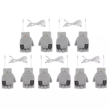 Электрические термоперчатки с регулируемой температурой зимние грелки для рук (Светло-серый)