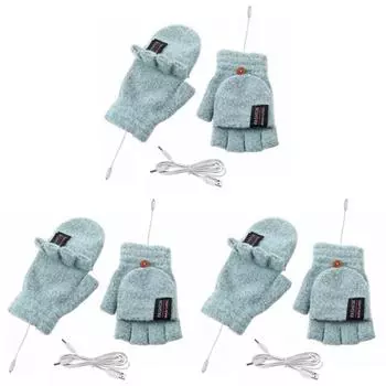 Электрические термоперчатки с регулируемой температурой зимние грелки для рук (зеленый) КДЕ