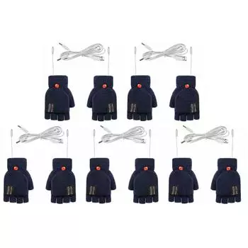 Электрические термоперчатки с регулируемой температурой зимние грелки для рук (Темно-синий)