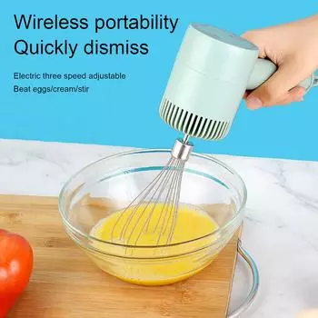 Электрические венчики для взбивания яиц из нержавеющей стали, венчик для взбивания сливок для выпечки, портативный беспроводной венчик для взбивания теста, миксер для торта белый