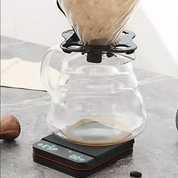 Электрические весы для кофе с таймером 0,1 г/2 кг 3 единицы Высокоточные перезаряжаемые ЖК-дисплей Мини капельные весы для эспрессо Кухонные цифровые весы для чая и еды чёрный